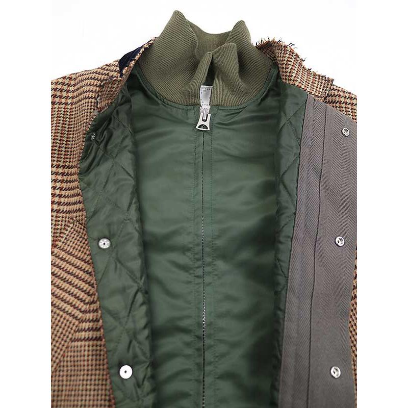 sacai サカイ 18AW MA-1ドッキンググレンチェックジャケット sacai サカイ 18AW MA-1ドッキンググレンチェックジャケット