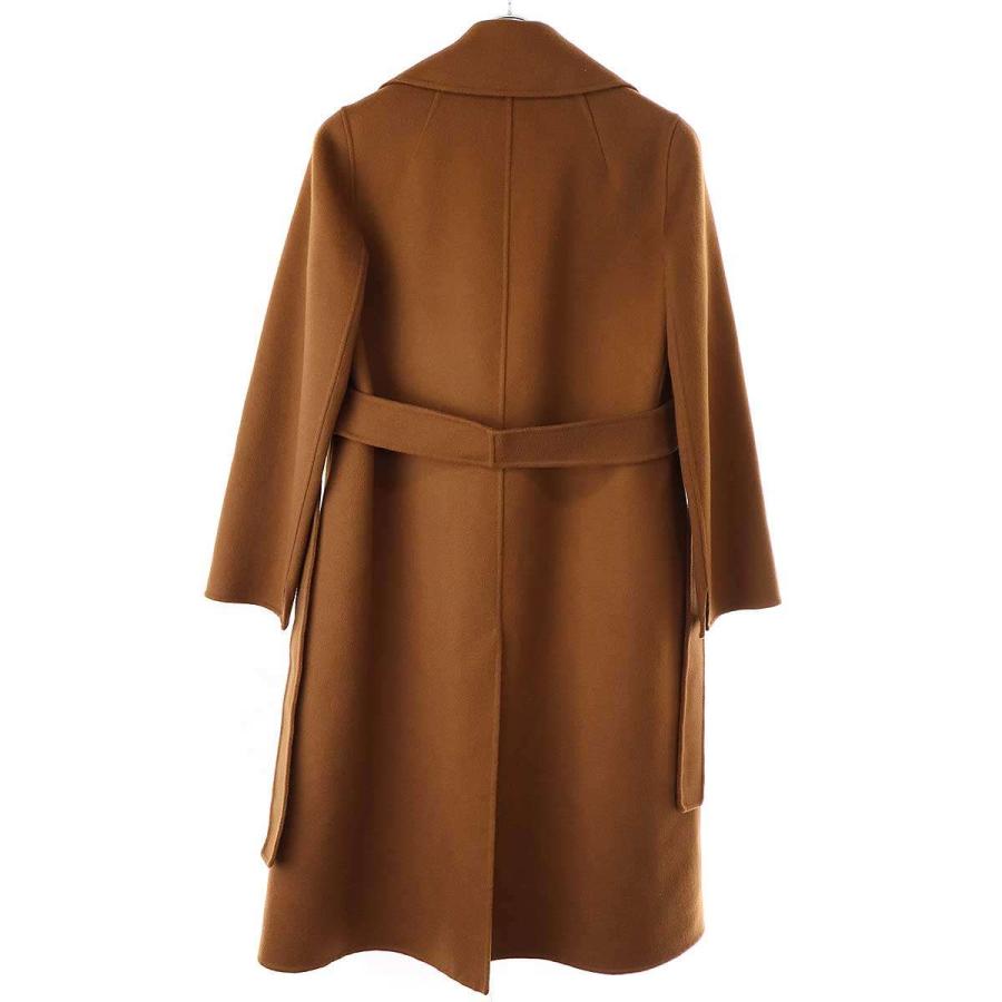 MaxMara ダークブラウン コート S Max Mara エス マックスマーラ PAULI ダブルフェイスベルテッド