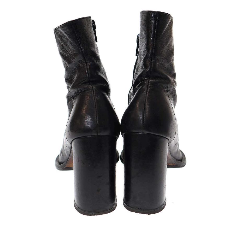 ANN DEMEULEMEESTER アンドゥムルメステール カーブヒールサイドジップ 