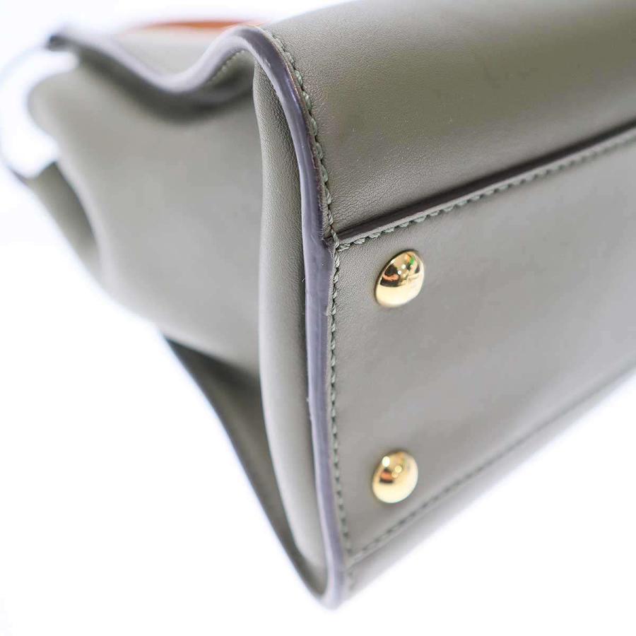 FENDI フェンディ Peekaboo Bag Medium ピーカブー ミディアム 2WAYレザーショルダーバッグ  カーキ - PEEKABOO FENDI フェンディ Peekaboo Bag Medium ピーカブー