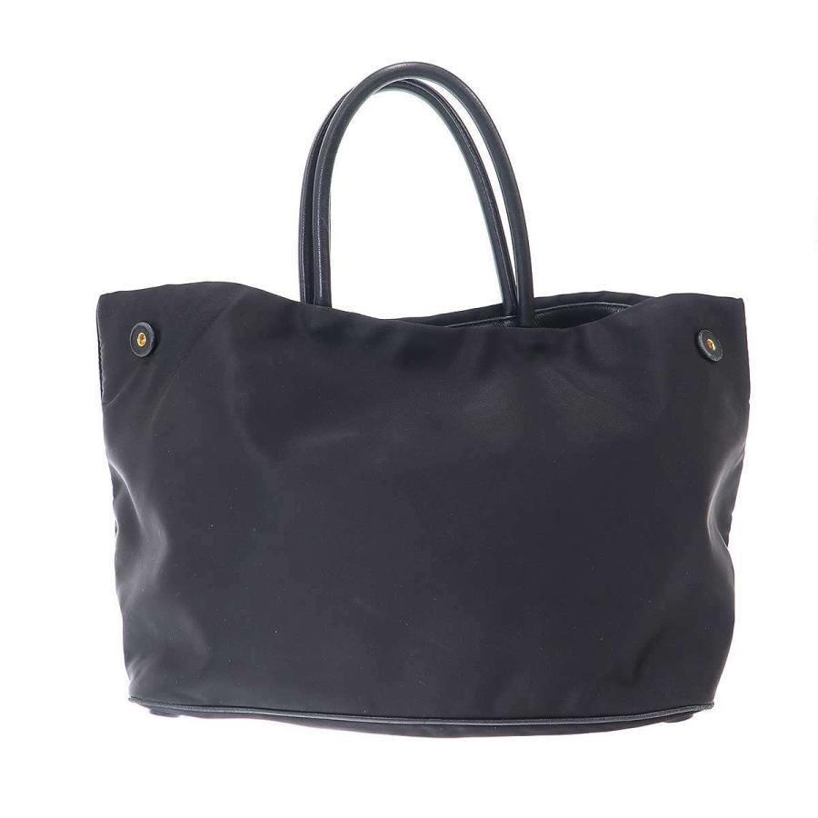 PRADA（プラダ） レザーリボンナイロン2WAYトートバッグ ブラック