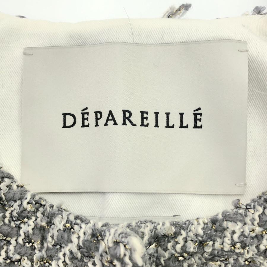 DEPAREILLE デパリエ 22AW Tweed Jacket ツイードフリンジノーカラー