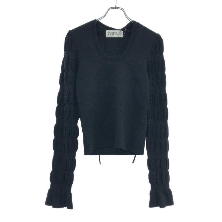 CODE A コードエー gathered sleeves knit ギャザースリーブニット 