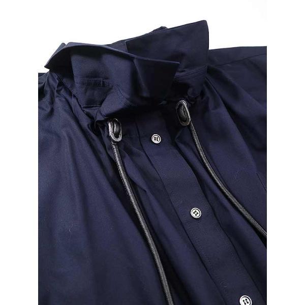 sacai サカイ 19SS コード付きロングシャツワンピース ネイビー sacai サカイ 19SS コード付きロングシャツワンピース ネイビー