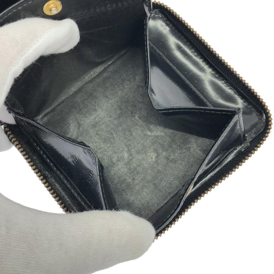 COMME des GARCONS  コムデギャルソン ドットパテントレザーウォレット 財布  ブラック COMME des GARCONS（コムデギャルソン） ドットパテントレザー