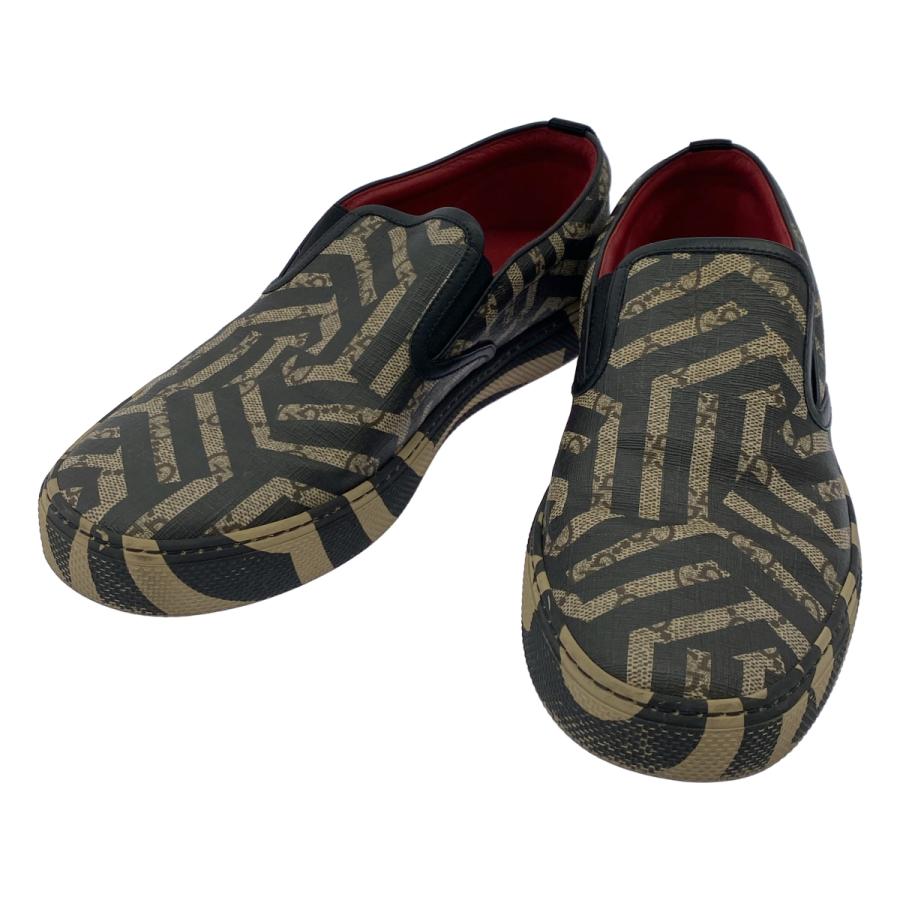 GUCCI グッチ GGカレイド スプリームスリッポンシューズ 407362 ブラック ベージュ 6 ITJB6F8HLZ62 | GUCCI