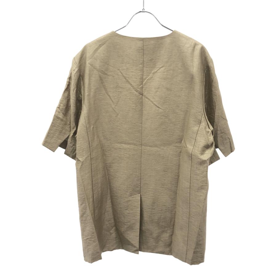 MARGAUX - MARGAUX vintage マルゴーヴィンテージ 25SS ハーフスリーブカラーレスジャケット MG JK-25033-S ベージュ F margaux MARGAUX vintage マルゴーヴィンテージ 25SS ハーフスリーブ