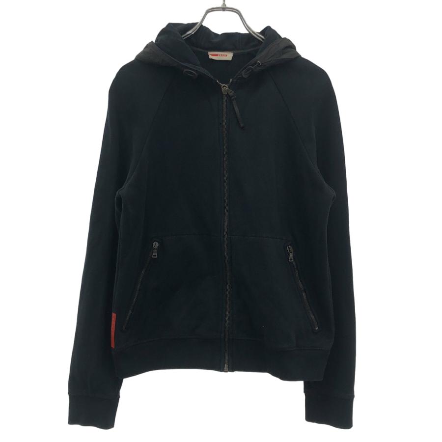 NSプラダ　pradaブラックフードパーカー PRADA（プラダ） 12SS ナイロンフード スウェットパーカー SJC185