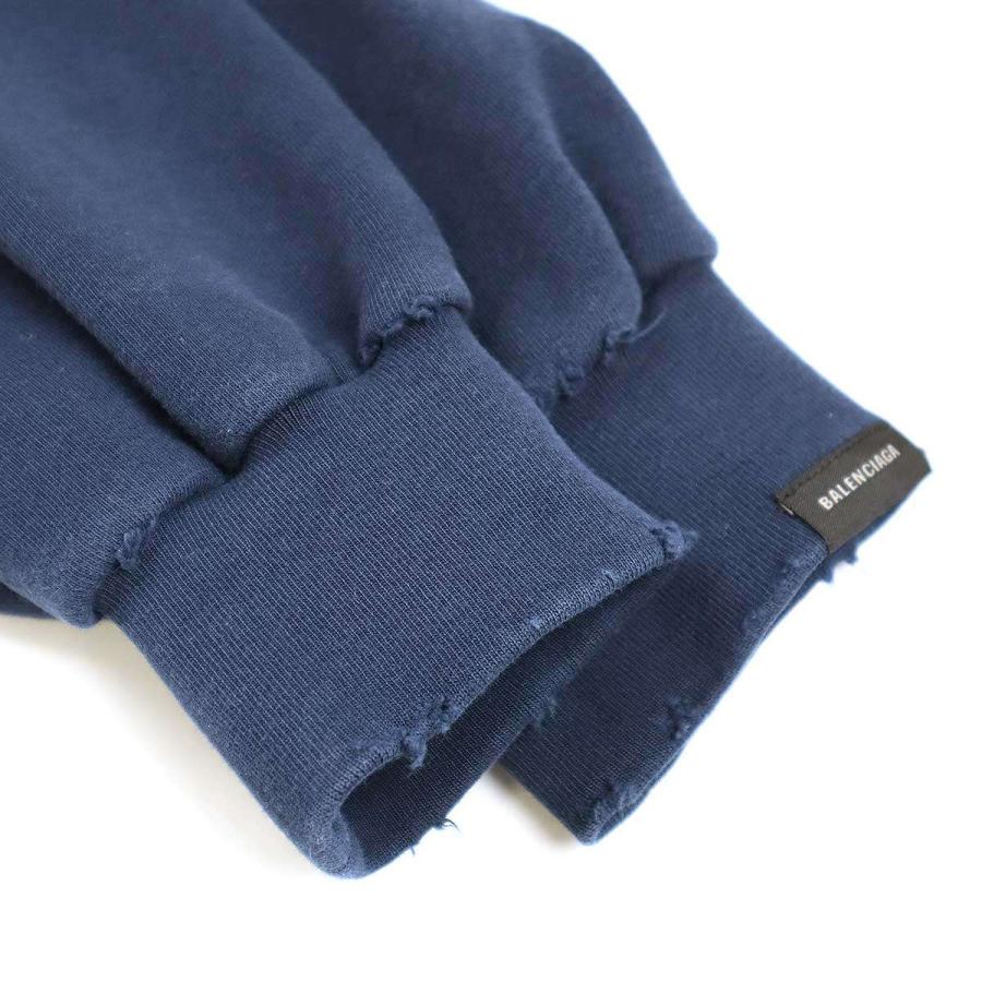 工場直売 BALENCIAGA バレンシアガ 23AW ダメージ加工クロップド トレーナー/スウェット
