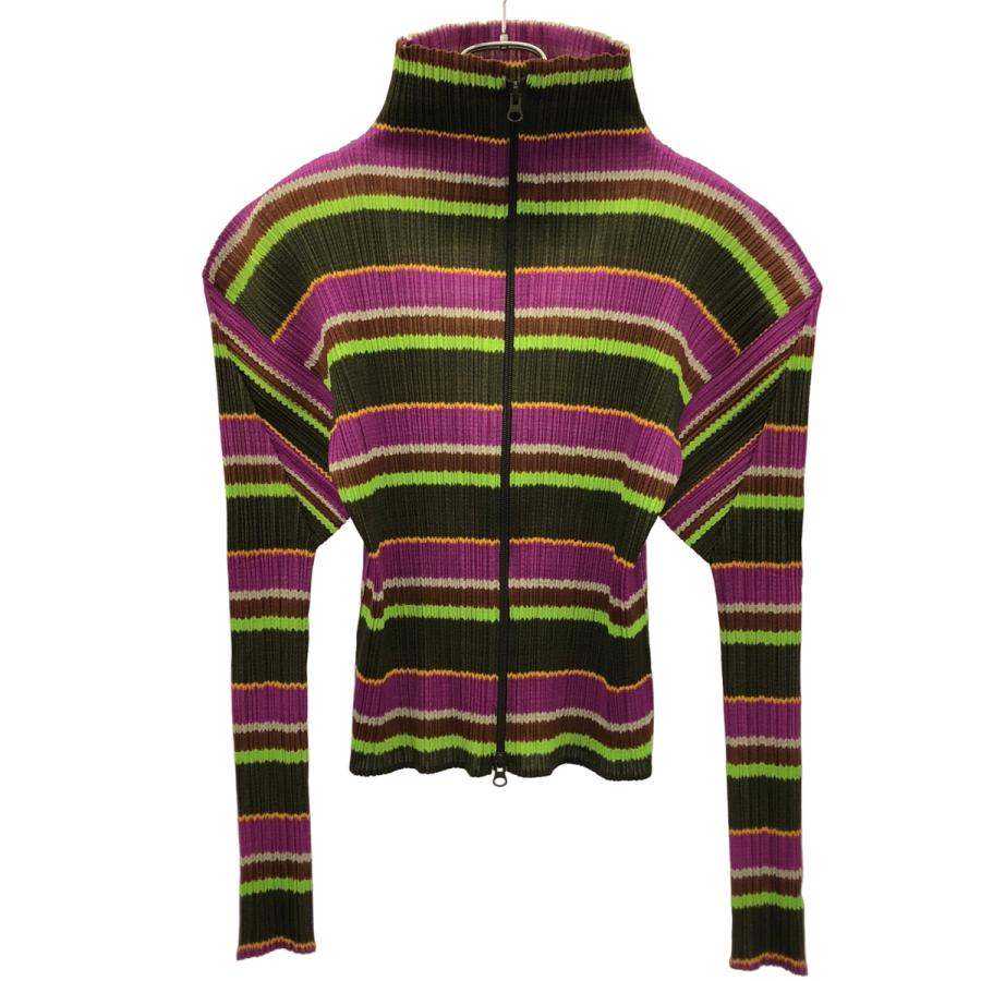PLEATS PLEASE ジップアップブルゾン　メッシュプリーツ　ピンク　M PLEATS PLEASE ISSEY MIYAKE プリーツプリーズ イッセイミヤケ マルチ