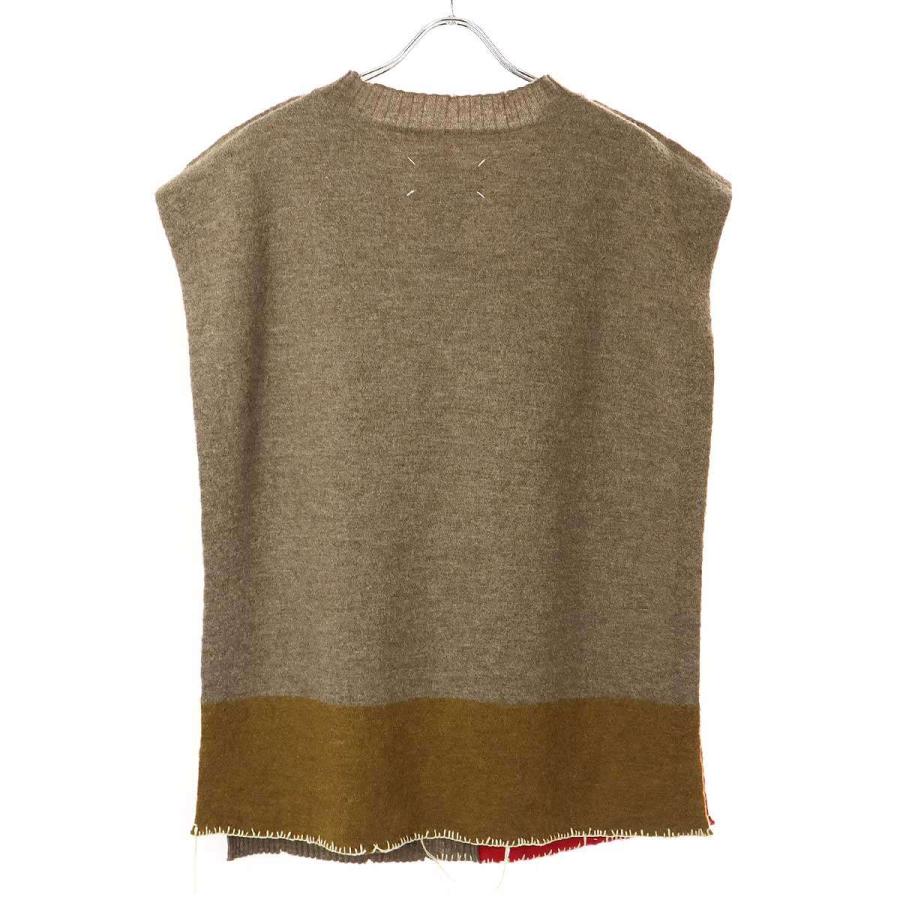 Maison Margiela10 メゾン マルジェラ 21SS 2トーン ニットベスト S50TH0043 S17696 レッド ブラウン L ITJV3L6BA0SO | Maison Margiela | 01
