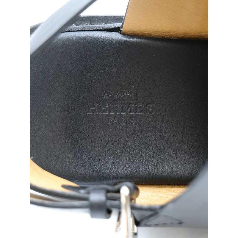 HERMES エルメス 18SS REMO ストラップレザーサンダル ブラック