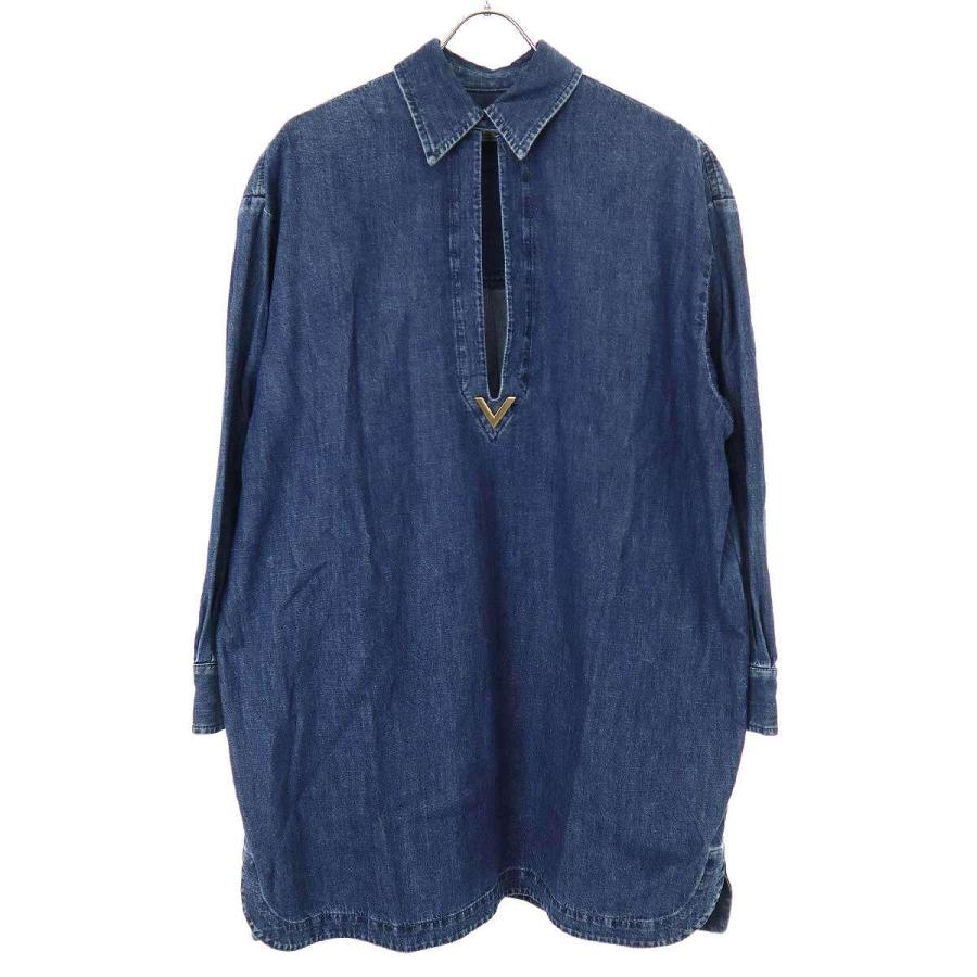 VALENTINO ヴァレンティノ カフタンデニムミニドレスワンピース 