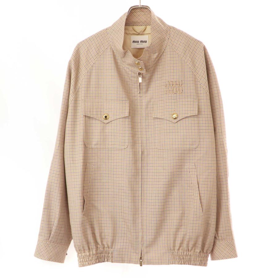 miu miu ミュウミュウ ギンガムチェックブルゾン トレンドのチェック《Miu Miu》ギンガムチェックジャケット (MiuMiu