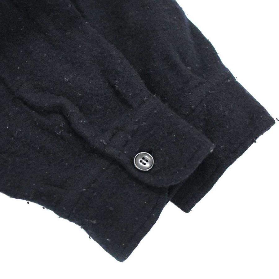 COMOLI コモリ 長袖シャツ 22AW W03-02011 縮絨ウール ハーフジップ シャツ ウール100％ ネイビー系 3【中古】 COMOLI（コモリ） 22AW 縮絨ウールハーフジップシャツ W03-02011