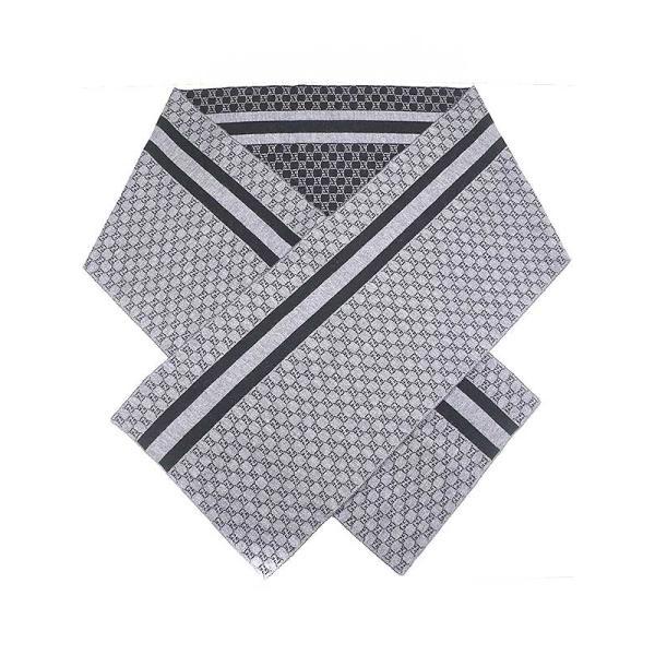 GUCCI　ニットマフラー GUCCI グッチ GGストライプウールニットマフラー グレー 523434