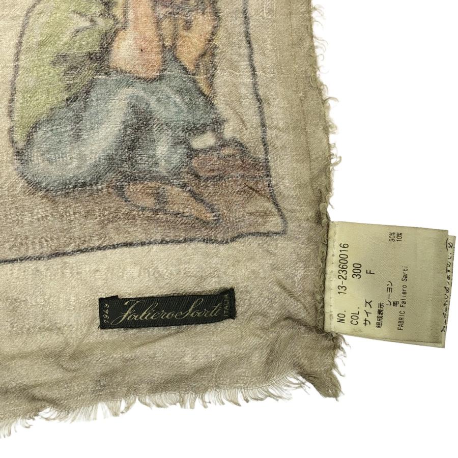 Faliero Sarti（ファリエロサルティ） 総柄 大判ストール グレー系