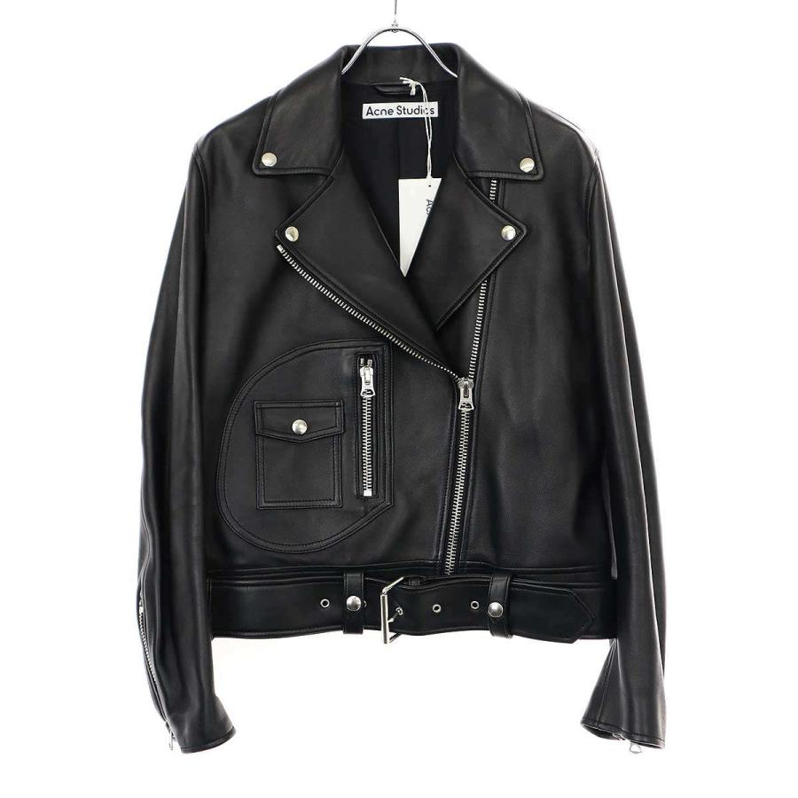 ACNE STUDIOS レザーライダース 34 黒 ブラック S アクネ Acne Studios（アクネ ストゥディオズ） LEATHER BIKER JACKET レザー
