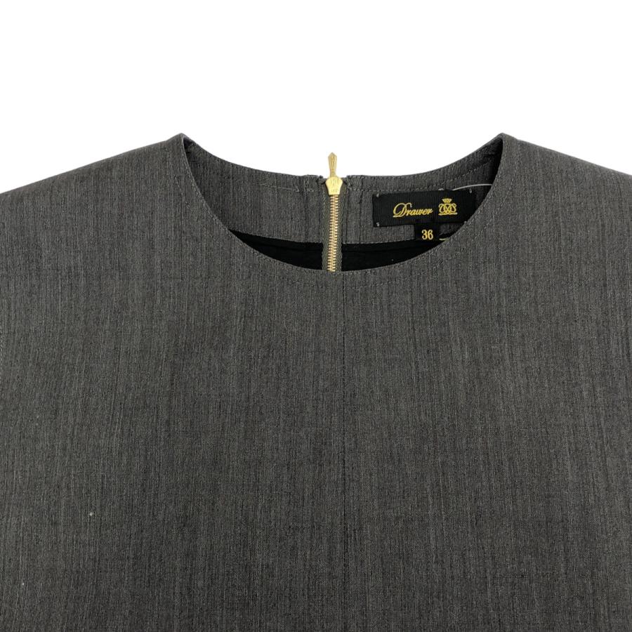 Drawer ドゥロワー シルクウールワンピース 6526-234-1530 グレー 36