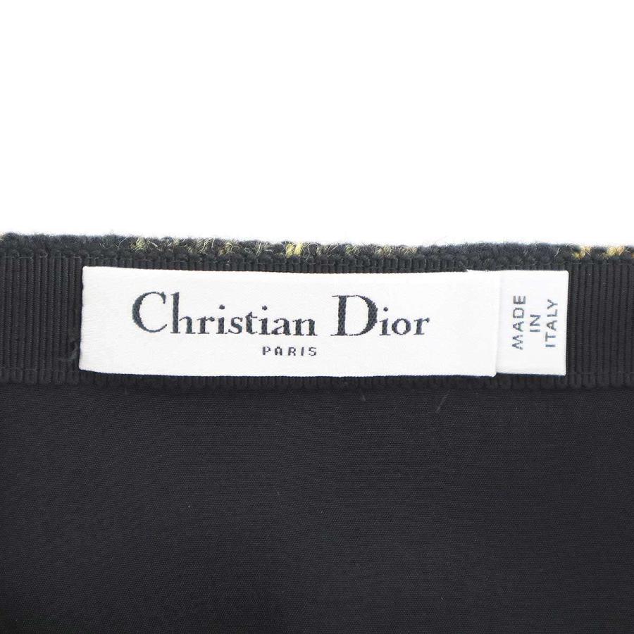 Christian Dior クリスチャンディオール ウールチェック ベルテッドラップスカート 511J20A1618 ブラウン系 F38 ITLF84DHQZX8の画像