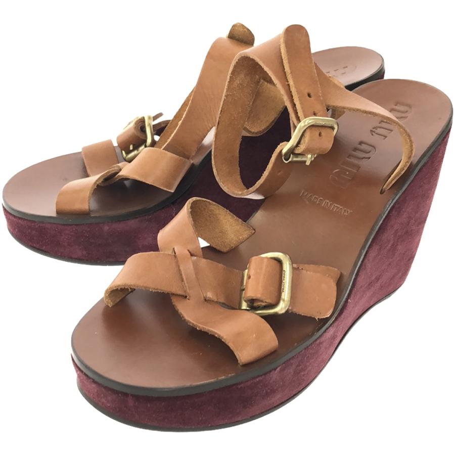 ミュウミュウウェッジサンダル