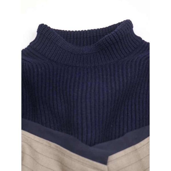 sacai サカイ 22AW Wool Knit x Chalk Stripe Pullover ニットトップス 