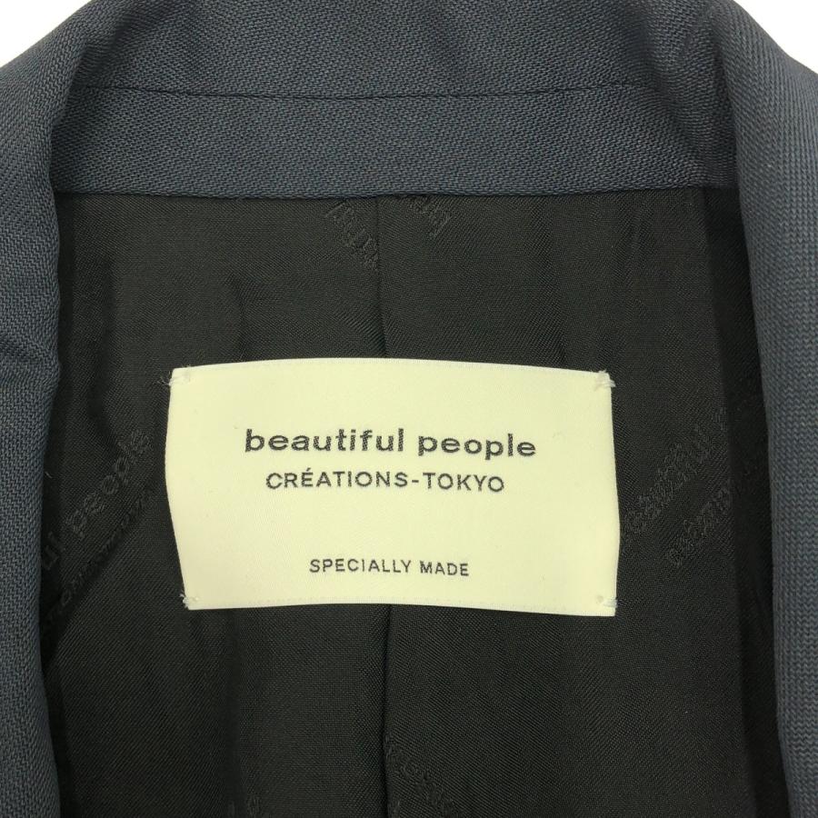 beautiful people テーラードジャケット、 麻シルク混Sサイズ相当 beautiful people｜ウールシルク 2way テーラード ジャケット “Double