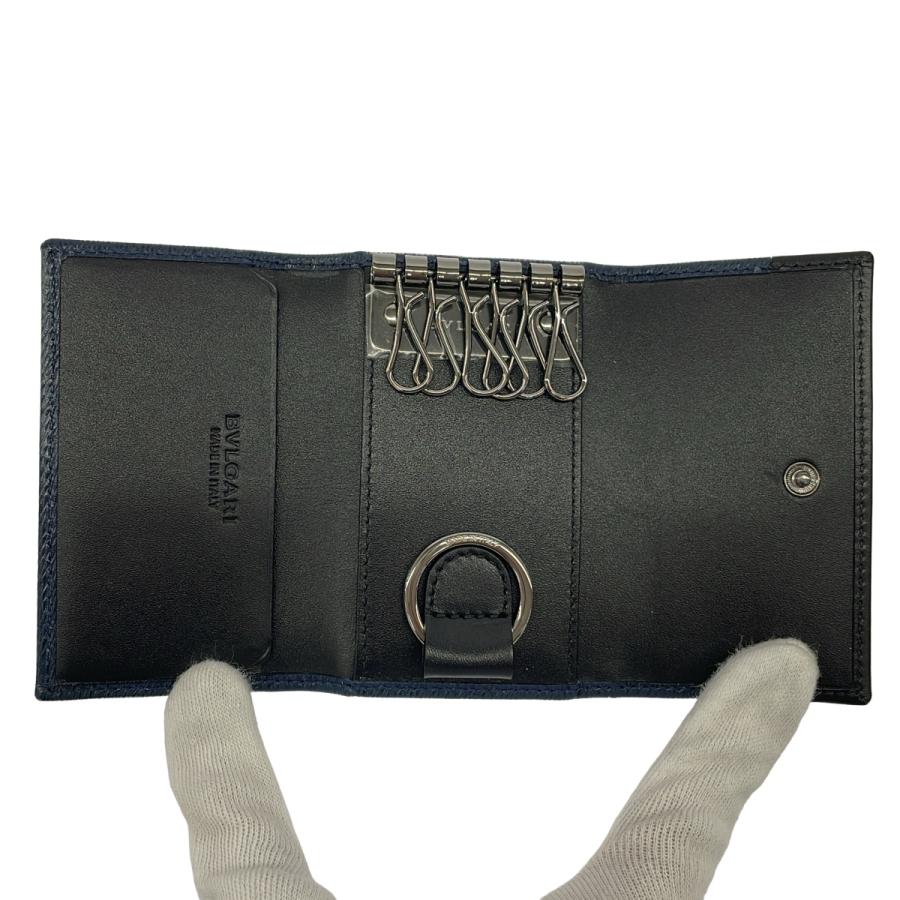 BVLGARI ネイビー レザー キーケース BVLGARI（ブルガリ） レザーキーケース ネイビー ITLT3MYNEOWA