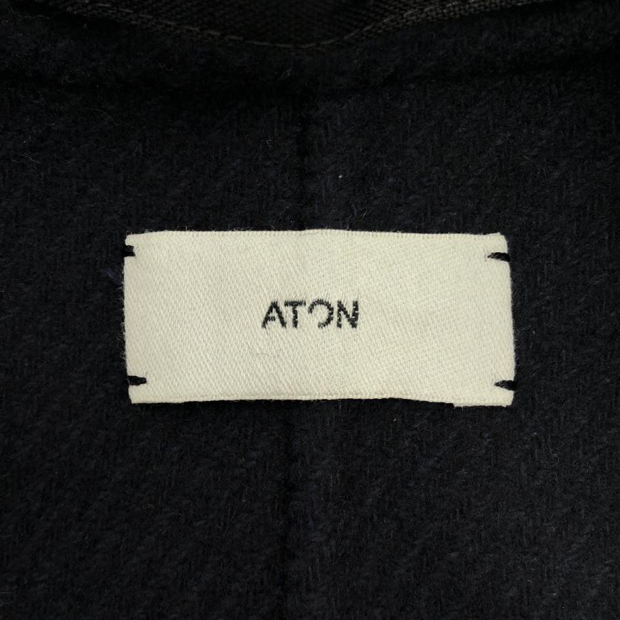 ATON（エイトン） SUPER 120S DOUBLE MELTON ダブルメルトンノーカラー