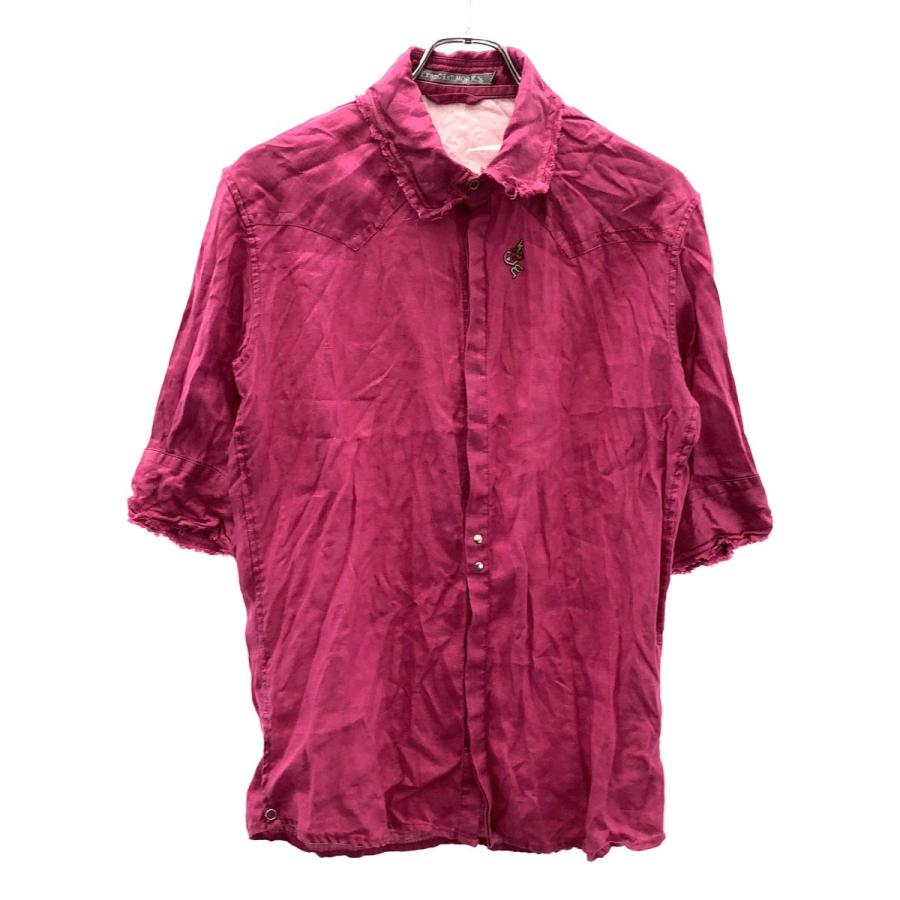 FranCisT_MOR.K.S フランシストモークス 22SS WASHED LINEN WIRED H/S HOOK SHIRT ウォッシュドリネンワイヤーフックシャツ MS2960 ピンク 2 シャツ FranCisT_MOR.K.S フランシストモークス 22SS WASHED LINEN