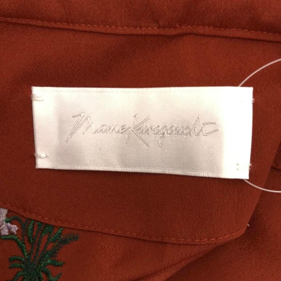 mame kurogouchi マメ クロゴウチ 18SS Pedicel Embroidery Open-Necked Shirt フローラルエンブロイダリーオープンカラーシャツ MM18SS-SH045 テラコッタ 1 mame - mame kurogouchi マメ クロゴウチ 18SS Pedicel Embroidery