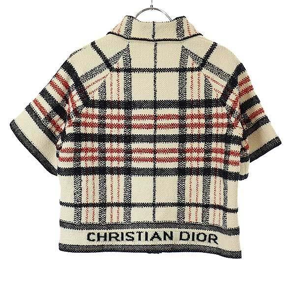 Christian Dior - Christian Dior クリスチャンディオール 22AW テクニカル コットン&ウールニットジャケット 224V13AM706 ホワイト系 36 Christian Dior クリスチャンディオール 22AW テクニカル