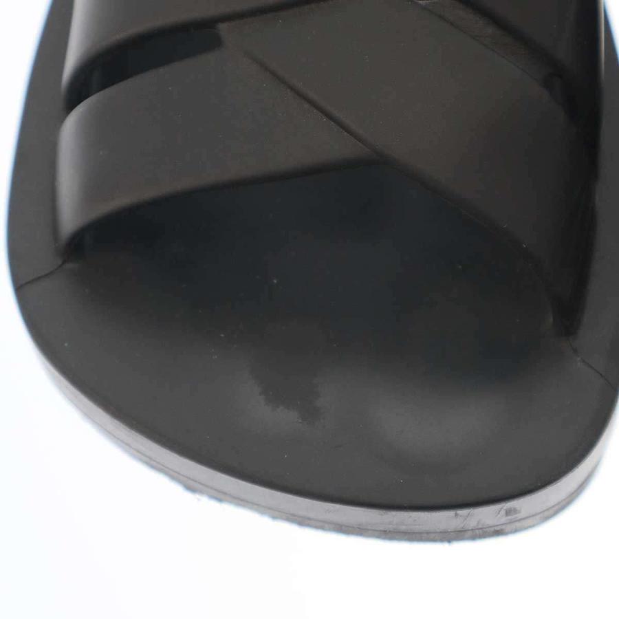 【美品】ボッテガヴェネタ ラバーサンダル 36 23cm 黒 BOTTEGA VENETA(ボッテガヴェネタ) イントレチャートラバー