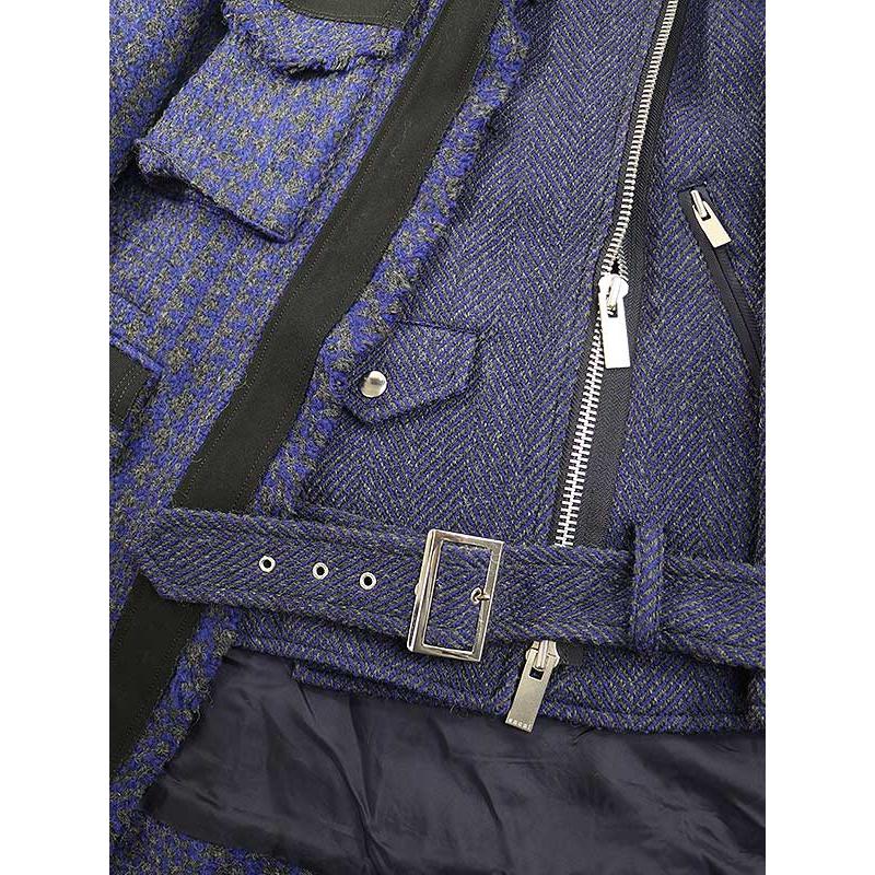 sacai（サカイ） 19AW ツイードウールレイヤードライダースジャケット