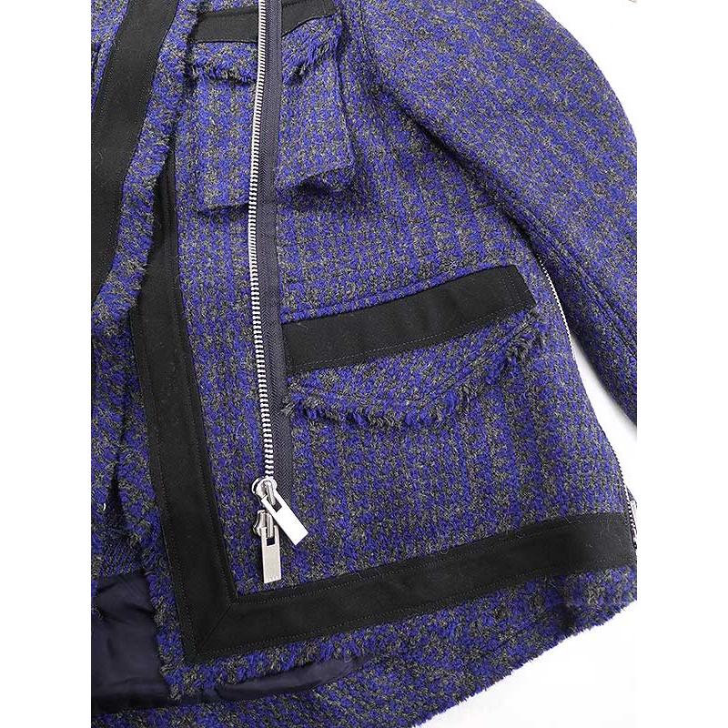 sacai（サカイ） 19AW ツイードウールレイヤードライダースジャケット
