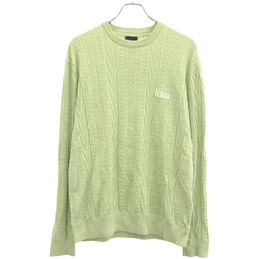 KITH（キス） 21SS TILDEN CREWNECK ロゴ刺繍ケーブルニットセーター