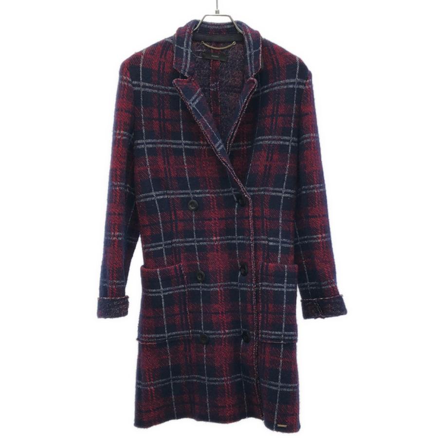 DIESEL（ディーゼル） チェック柄カットオフダブルロングコート 