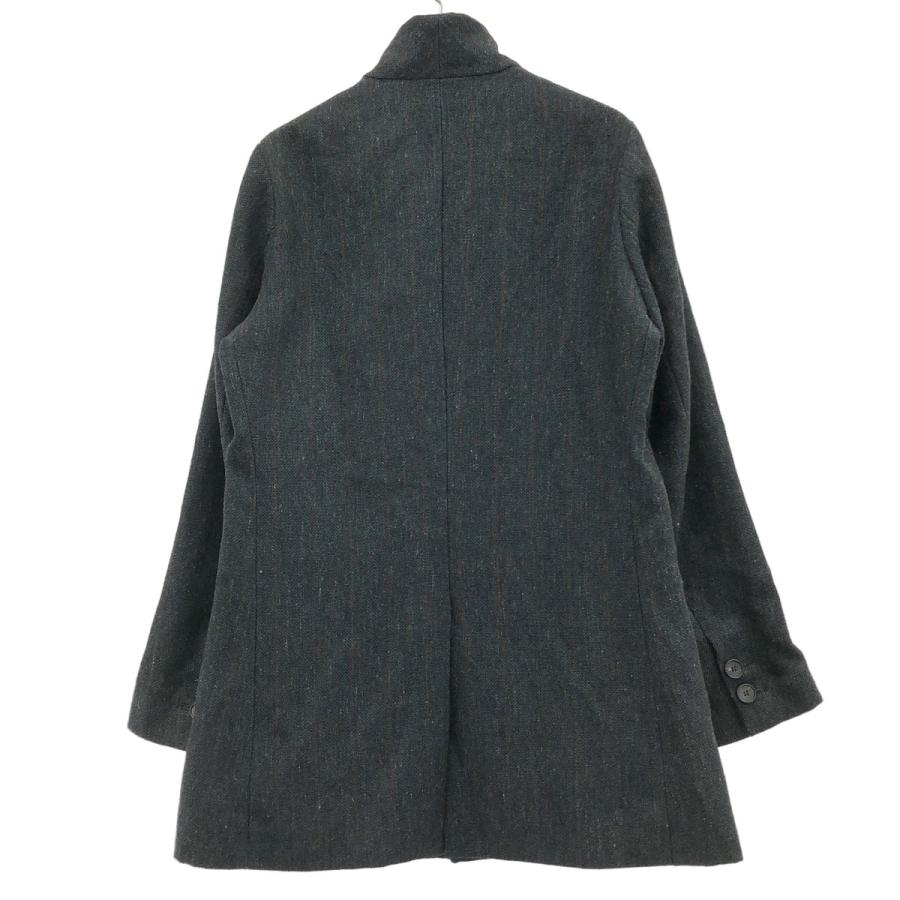 【着画有】Bergfabel バーグファベルVirginwoolネイビー　コート BERGFABEL（バーグファベル） ツイードストライプコート ネイビー系