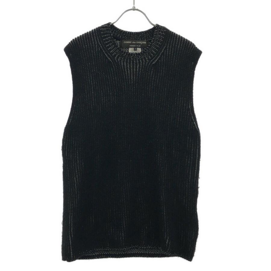 COMME des GARÇONS HOMME ニット ベスト 黒×グレー コムデギャルソン オムプリュスCOMME des GARCONS HOMME PLUS ポリ