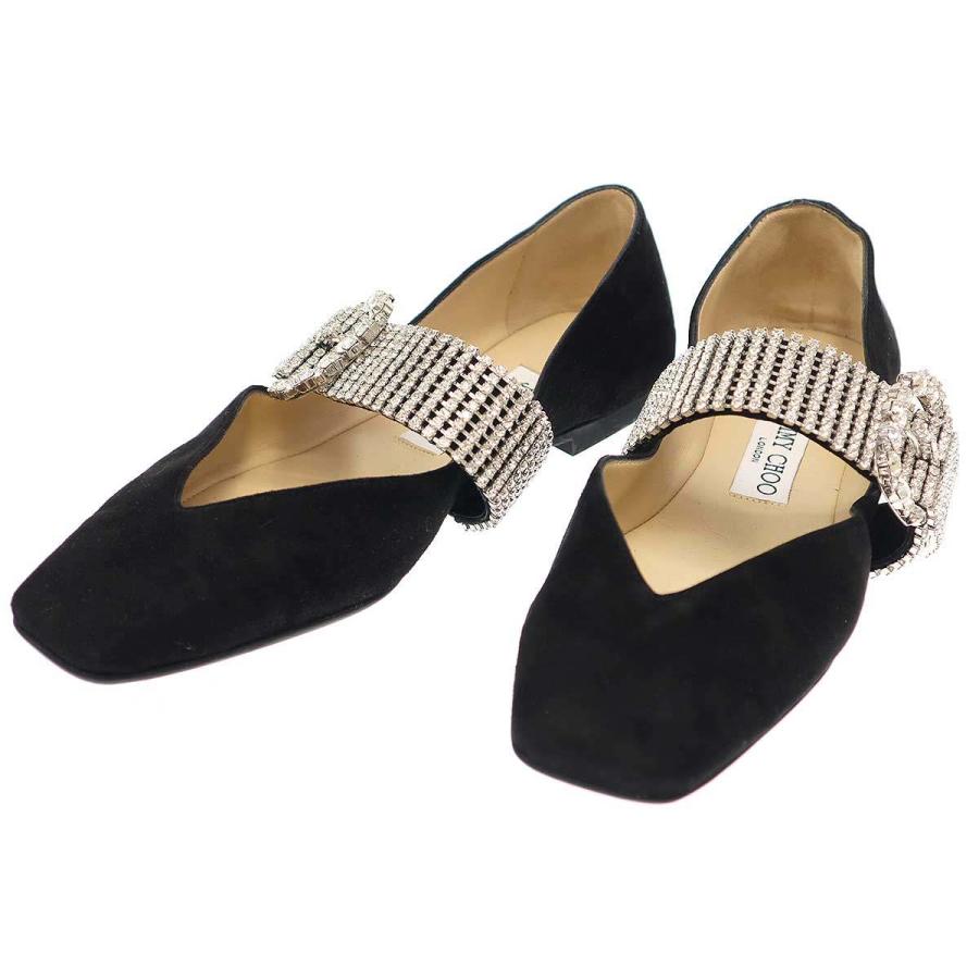 美品 ジミーチュウ BAILY FLAT クリスタル パンプス 35 1/2 美品 ジミーチュウ BAILY FLAT クリスタル パンプス 35 1/2
