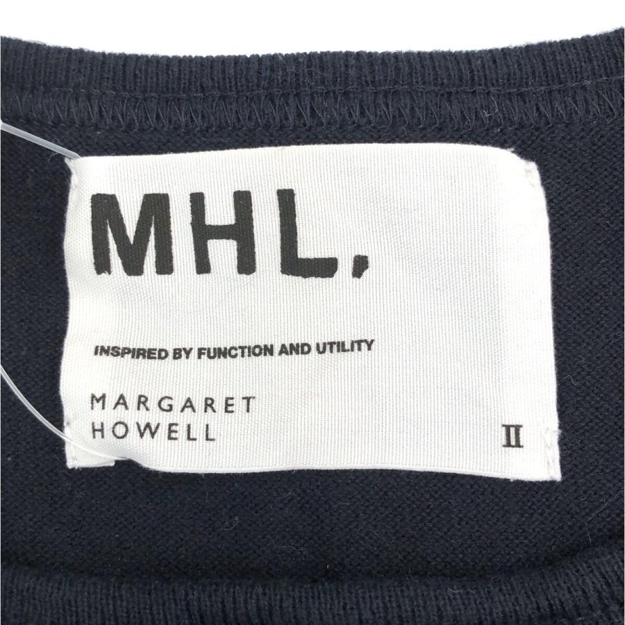 MHL. MARGARET HOWELL エムエイチエルマーガレットハウエル コットンニットベスト ネイビー 2  ITN6957BI42G｜modescape｜03