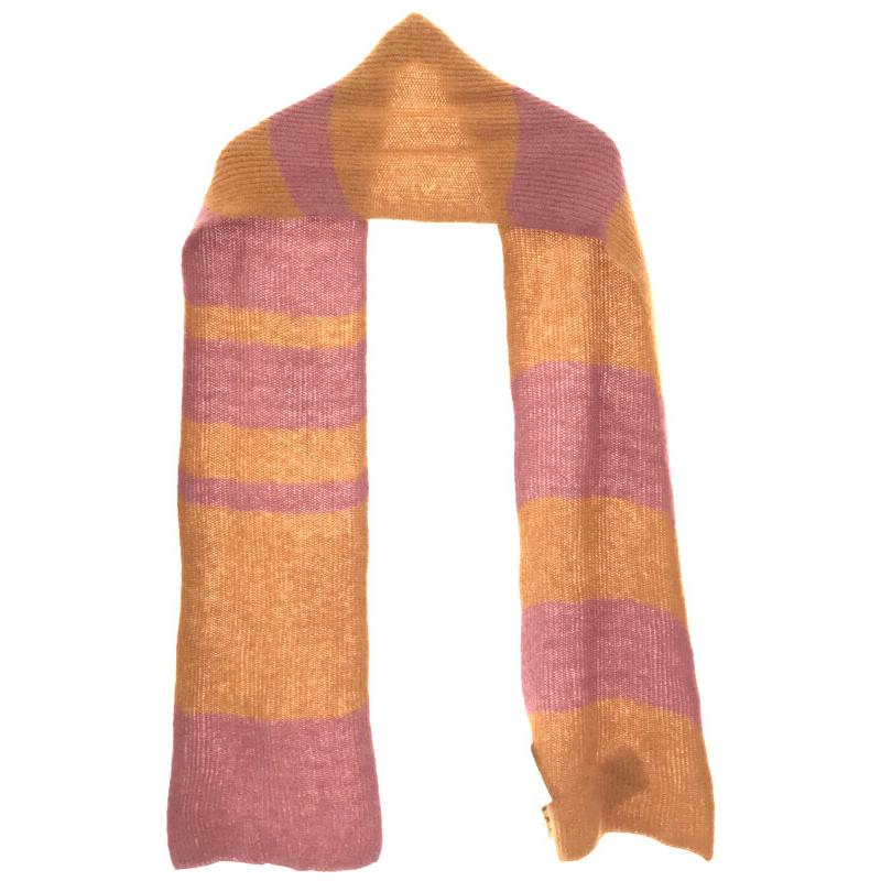 【MARNI】マルニ マフラー MARNI（マルニ） 18AW ボーダーマフラー ブラウン×ピンク ITNIPK78QUZY