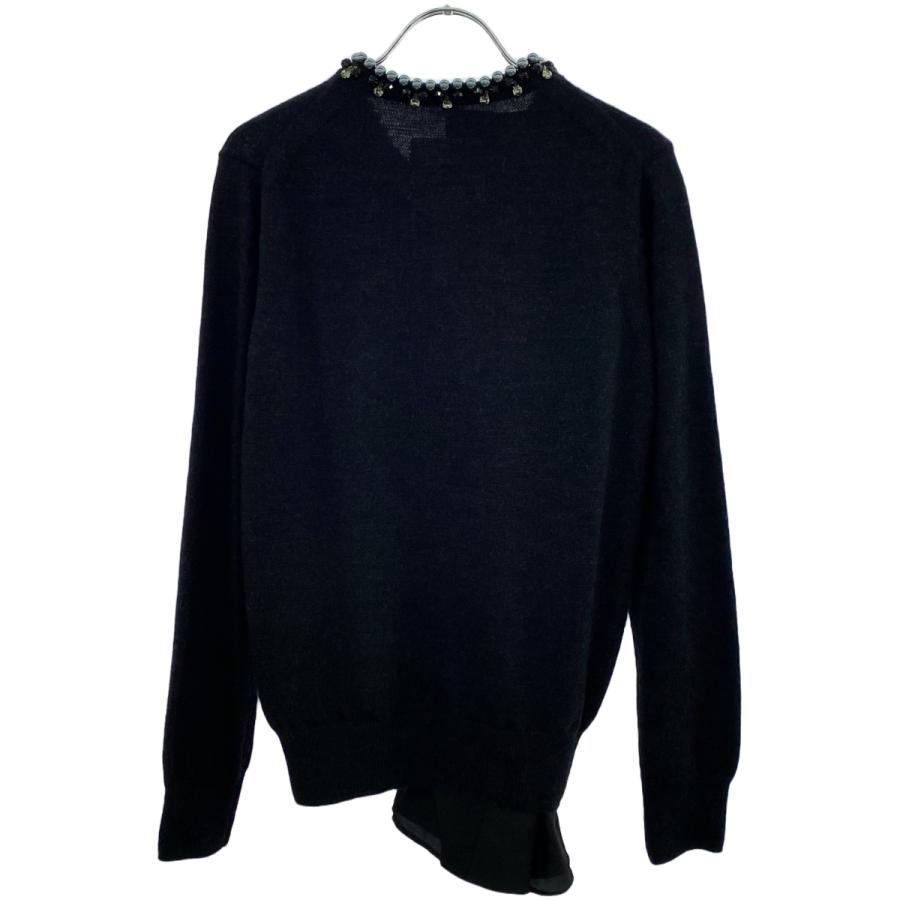 sacai（サカイ） 11AW パールビジュー装飾ニットカーディガン 11-01458