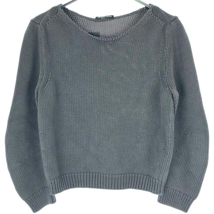 ANN DEMEULEMEESTER ボーダーニット Lサイズ グレー ブラック ANN