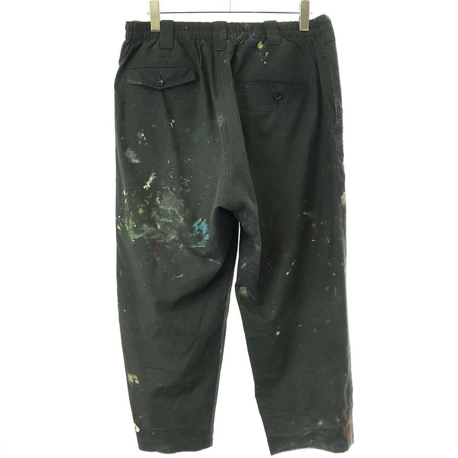 YOHJI YAMAMOTO 右前フラップ ペイント柄パンツ Yohji Yamamoto POUR HOMME ヨウジヤマモト プールオム 18SS 右前