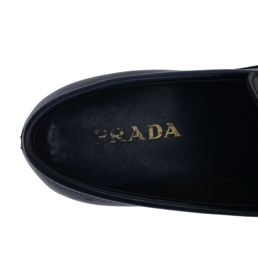PRADA プラダ スクエアトゥレザーローファー  ネイビー 7 PRADA（プラダ） スクエアトゥレザーローファー ネイビー 7