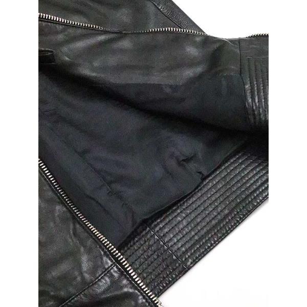 Dior HOMME ディオールオム 08SS ジップアップリブレザージャケット ブラック サイズ:44 メンズ ITOBY1BTYERK｜modescape｜06