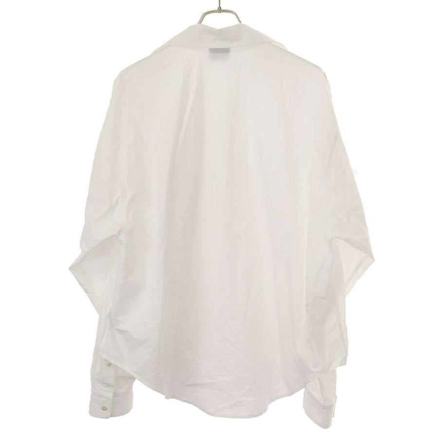 BALENCIAGA バレンシアガ 24SS ロゴ刺繍プルオーバーシャツブラウス 790838 TNM60 ホワイト 34 BALENCIAGA - BALENCIAGA バレンシアガ 24SS ロゴ刺繍プルオーバー
