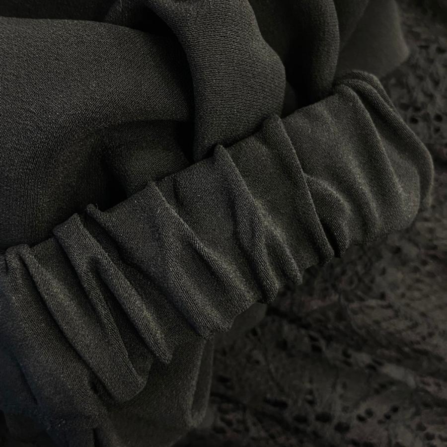 BLAMINK ブラミンク 24AW レースコンビロングスリーブドレスワンピース 