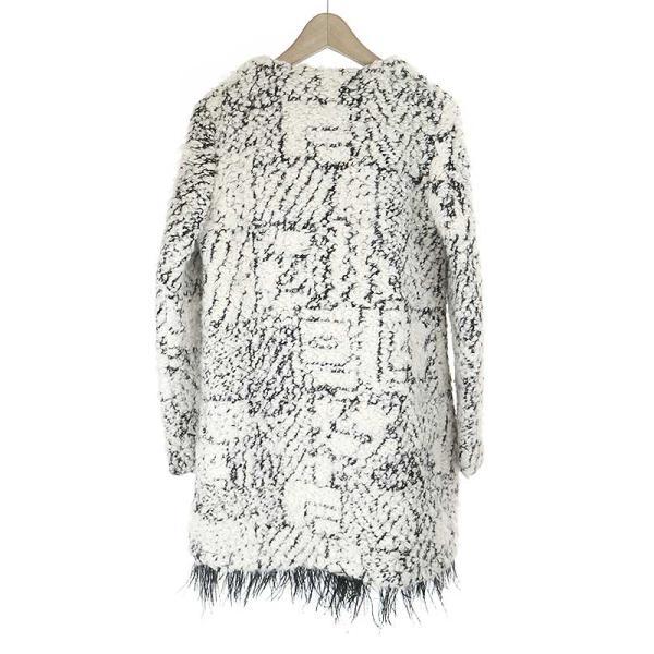 AINEA アイネア 16AW フェザー付きツイードコート ホワイト 40 